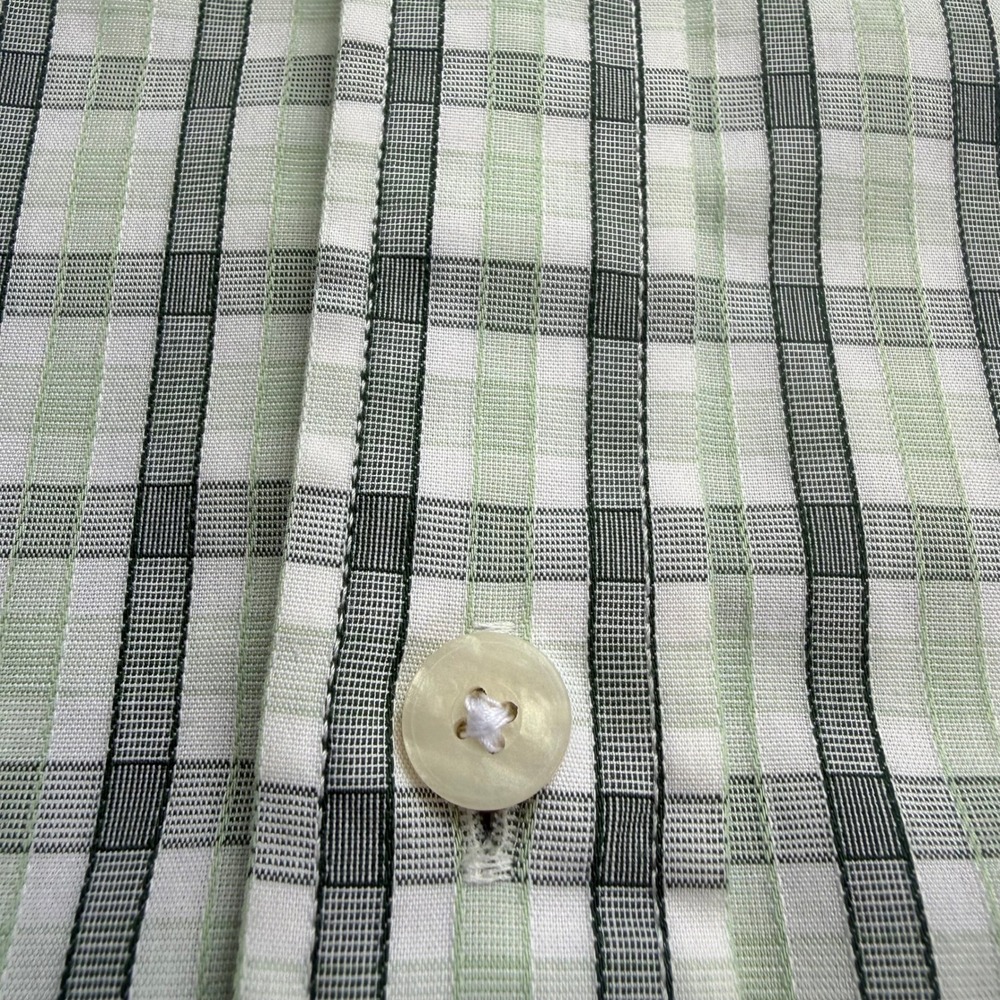 UNTUCKit Mens XL Green White Plaid Wrinkle Free Cotton Long Sleeve Button Down - Picture 5 of 9